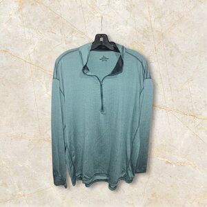 Prana 1/4 Zip Pullover Mens Medium‎ Green Long Sleeve Outdoor Size 2XL Wicking